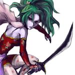  artist_request final_fantasy final_fantasy_vi green_hair long_hair lowres pantyhose ponytail solo sword tina_branford weapon 