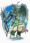  akishima_kei angel_wings armor fantasy flower original solo wings 