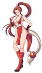  bad_id bad_pixiv_id breasts brown_eyes brown_hair fatal_fury koflif long_hair medium_breasts pelvic_curtain ponytail revealing_clothes shiranui_mai sideboob solo the_king_of_fighters 
