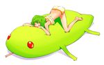  bad_id bad_pixiv_id barefoot feet green_hair macross macross_frontier ranka_lee sako short_hair shorts sleeping smile solo tank_top 