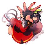  animal_ears cat_ears cat_tail chen china_dress chinese_clothes claws dress fangs hat ribbon short_hair solo tail touhou usapiyo 