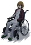  idora_(idola) kakine_teitoku looking_at_viewer male_focus simple_background solo to_aru_majutsu_no_index wheelchair white_background 