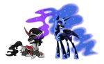  black_fur black_hair crown equine friendship_is_magic green_eyes hair horn horse king_sombre_(mlp) male mist my_little_pony nightmare_moon_(mlp) pony unicorn winged_unicorn wings 