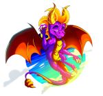  2018 claws digital_media_(artwork) dragon horn membranous_wings plaguedogs123 purple_eyes scalie smile spines spyro spyro_the_dragon teeth video_games western_dragon wings 