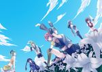  clouds flowers gumi hatsune_miku kagamine_rin kyouya_(mukuro238) megurine_luka meiko sky vocaloid yowane_haku yuzuki_yukari 