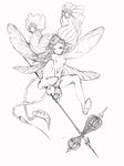  bad_id bad_tumblr_id fairy leaf monochrome original sketch solo tomatika wings 