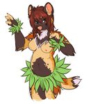  breasts canine chubby dancing dog female freckles grass_skirt hula_dancer keihound mammal solo 