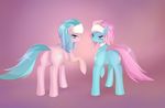  aloe_(mlp) anus blue_eyes blue_fur blue_hair cutie_mark duo equine female feral friendship_is_magic fur hair headband horse looking_back lotus_(mlp) mammal my_little_pony pink_fur pink_hair plain_background pony pussy v-invidia 