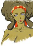  afro aloe_(pokemon) blue_eyes breasts brown_hair crown_t_celsior dark_skin gym_leader hairband huge_breasts lips nude pokemon pokemon_(game) pokemon_bw sidelocks smile solo upper_body very_dark_skin 