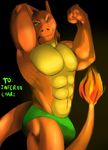  abs anthro beefcake beefy biceps big_muscles bulge charizard charzy crystalryder fire green_eyes hot looking_at_viewer male muscles nintendo pecs pok&#233;mon pok&eacute;mon pose solo speedo swimsuit tongue underwear video_games 
