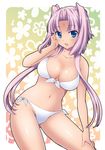  bikini blue_eyes breasts cleavage koihime_musou large_breasts mizushima_aru navel pink_hair short_hair side-tie_bikini solo sonken swimsuit 