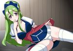  bad_id bad_pixiv_id breasts bulge green_hair ixion_saga large_breasts long_hair mariandale newhalf saikawa_yusa solo thighhighs 