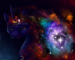  abstract_background equine female feral friendship_is_magic green_eyes horn horse mammal my_little_pony nebula pony princess_luna_(mlp) quiixotic simple_background solo stars winged_unicorn wings 
