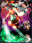  aqua_eyes aqua_hair halloween hatsune_miku long_hair shizuki_shuuya solo spring_onion thighhighs vocaloid 