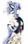  alternate_costume alternate_hairstyle bad_id bad_pixiv_id blue_hair breasts elbow_gloves gloves hair_bun hands_on_own_chest japanese_clothes kimono kos-mos kos-mos_ver._4 looking_at_viewer medium_breasts shino_haruto simple_background sketch solo upper_body white_background xenosaga xenosaga_episode_iii 