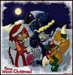  balls blue_eyes blue_hair canine chest_tuft christmas christmas_tree echidna fox full_moon fur gay green_eyes hair hat hedgehog holidays knuckles_the_echidna licking male mammal miles_prower moon multiple_tails ornaments penis purple_eyes santa_hat sega sex sleigh_bells snow sonic_(series) sonic_the_hedgehog sonic_the_werehog sonic_unleashed tongue tree tuft unknown_artist werehog wood zoomswish 