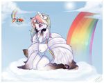  anthro big_breasts blind breasts canine cloud colors equine eyewear female fox friendship_is_magic goggles hair horse imalou kneeling kumiho long_hair mammal minty_freshness multi-colored_hair multiple_tails my_little_pony nipples nude pony pretty rainbow rainbow_dash_(mlp) rainbow_hair roxanne_(character) tails uniform white_body white_hair 