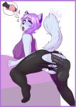  ahegao anal anal_penetration anthro big_breasts blush breasts butt clothed clothing digital_media_(artwork) dildo doodle_dip ear_piercing equine_dildo female fur hair hi_res looking_pleasured mara open_mouth penetration piercing pussy sex_toy simple_background solo thick_thighs tongue tongue_out 
