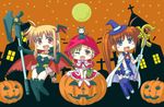  bardiche basket bat blonde_hair blush_stickers bread breasts brown_hair cape capelet cat cleavage elbow_gloves fangs fate_testarossa food full_moon gloves hair_ribbon halloween hat head_wings hood jack-o'-lantern little_red_riding_hood long_hair lyrical_nanoha mahou_shoujo_lyrical_nanoha_vivid medium_breasts moon multiple_girls one_eye_closed open_mouth pantyhose purple_eyes raising_heart red_eyes red_ribbon ribbon sacred_heart side_ponytail skirt star sunago takamachi_nanoha thighhighs vivio witch_hat 