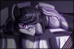  bed black_hair cutie_mark equine feather female feral friendship_is_magic hair horse insomnia inuhoshi-to-darkpen light lying mammal my_little_pony octavia_(mlp) pony purple_eyes solo strings 