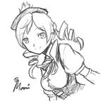  acotan beret breasts corset detached_sleeves drill_hair greyscale hair_ornament hat long_hair magical_girl mahou_shoujo_madoka_magica medium_breasts monochrome smile solo tomoe_mami twin_drills twintails upper_body 