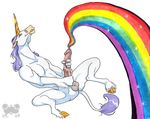  big_penis bloodhound_(artist) blue_eyes derp equine erection fur grin hair horn humor hurrdurr long_hair male mammal masturbation orgasm penis plain_background purple_hair rainbow rainbow_cum short_hair solo super_gay unicorn what white_background white_fur 