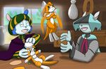  angry anthro blue_skin canine doll dust dust:_an_elysian_tail dust_(character) feral fidget fur green_eyes hair lokno mammal nimbat orange_skin unknown_artist video_games 