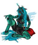  anthro anthrofied areola black_fur blue_hair breasts changeling clitoris ecchipandaa equine female friendship_is_magic fur green_eyes hair hands holes horn horse legwear looking_at_viewer mammal my_little_pony nipples plain_background pony presenting pussy queen_chrysalis_(mlp) sleeves solo spreading stockings tongue tongue_out transparent_background winged_unicorn wings 