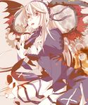  dress finger_licking frills gothic_lolita hairband hall_jion licking lolita_fashion long_hair red_eyes rozen_maiden solo suigintou white_hair wings 