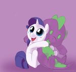  blue_eyes cute dragon equine female friendship_is_magic green_eyes hair happy horn horse hug my_little_pony plushie pony purple_hair rarity_(mlp) simple_background smile solo spike_(mlp) unicorn white_fur young 