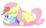  animal_ears blue_body butterflies cuddling cute equine eyes_closed female friendship_is_magic hair horse magenta_eyes multi-colored_hair my_little_pony pegasus pink_hair plain_background pony rainbow_hair transparent_background wings yellow_body 