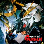  80s amuro_ray char's_counterattack gundam haro hathaway_noa izubuchi_yutaka male_focus mecha multiple_boys nu_gundam official_art oldschool takani_yoshiyuki 