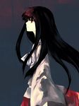  black_hair fori houraisan_kaguya long_hair profile red_eyes solo touhou 