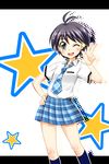  antenna_hair idolmaster idolmaster_(classic) idolmaster_live_for_you! kikuchi_makoto npon515 rough_time_school school_uniform solo 