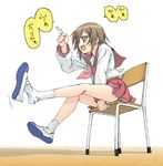  chair fang feet kusakabe_misao lucky_star oekaki panties pantyshot ryouou_school_uniform satou_atsuki school_uniform serafuku shoe_dangle shoes socks solo underwear uwabaki va 