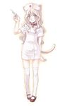  animal_ears bad_id bad_pixiv_id bell bell_collar cat_ears collar copyright_request maid nurse nyaou solo syringe tail thighhighs 