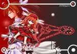  ahoge bad_anatomy beret braid dress fingerless_gloves from_side german gloves graf_eisen hammer hat jacket long_hair looking_at_viewer lyrical_nanoha magic_circle magical_girl mahou_shoujo_lyrical_nanoha multiple_girls open_clothes open_jacket profile raising_heart red_hair takamachi_nanoha translated twin_braids twintails uka uniform upper_body vita white_dress yuuka_(o.t.kingdom) 