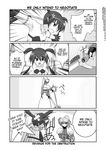  agito_(nanoha) anger_vein aura bandaid comic fingerless_gloves gloves greyscale jacket levantine lyrical_nanoha magical_girl mahou_shoujo_lyrical_nanoha_strikers mikage_takashi minigirl monochrome multiple_girls open_clothes open_jacket pointy_ears ponytail signum sword translated waist_cape weapon 