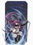  akishima_kei bad_id bad_pixiv_id bent_over breasts chain cleavage detached_sleeves fate/stay_night fate_(series) large_breasts long_hair nameless_dagger purple_hair rider solo thighhighs 