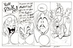  2012 alex_spastic big_macintosh_(mlp) black_and_white comic cutie_mark dialog dirty_talk duo english_text equine female fluttershy_(mlp) friendship_is_magic hair horse male mammal monochrome my_little_pony open_mouth pegasus plain_background pony shocked straight text tongue wings 