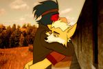  canine falco_lombardi fox fox_mccloud fredryk_phox hug male mammal nintendo sad star_fox star_fox_the_animated_series video_games 