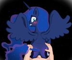  absurd_res anal anal_penetration asstronaut bestiality blush butt cutie_mark duo equine female feral first_person_view friendship_is_magic hi_res horn horse human interspecies looking_at_viewer looking_back male male_pov mammal my_little_pony penetration pony princess_luna_(mlp) saucyj_(artist) sex stars straight tail_grab winged_unicorn wings 