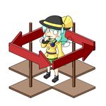  :3 blush_stickers directional_arrow gameplay_mechanics hat heart heart_of_string komeiji_koishi komeiji_satori_no_jousou_kyouiku o_o solo sweatdrop third_eye touhou urushi white_background 