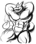  abs anthro arms_behind_head biceps big big_muscles bulge charizard charzy claws clothed clothing dragon fangs fire flexing half-dressed hot kneeling looking_at_viewer male muscles nintendo pecs pok&#233;mon pok&#233;morph pok&eacute;mon pose scales scalie shorts sketch solo speedo spread_legs spreading stud swimsuit teeth thong timberwolfmax topless video_games 