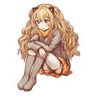  animal_ears anonymous_drawfag big_hair blonde_hair blue_eyes blush boots cat_ears crossed_arms fang highres knee_boots leg_hug long_hair scarf seeu sitting skirt solo thighhighs very_long_hair vocaloid wavy_hair white_legwear 