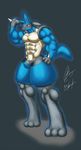  beefy big buff bulge canine erection giant huge lucario male mammal muscles nintendo penis pok&#233;mon pok&eacute;mon red_eyes solo video_games 