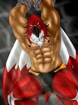  avian bdsm beak biceps big_muscles bird bondage bound clothing eurobeat fatal_fury feathers garou_densetsu human looking_at_viewer male mammal mask muscles nipples parrot pecs snk solo sweat tizoc topless 