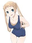  bad_id bad_pixiv_id blonde_hair blue_eyes blush breast_padding chuunibyou_demo_koi_ga_shitai! dekomori_sanae flat_chest kuuyuu long_hair one-piece_swimsuit open_mouth school_swimsuit smile solo swimsuit twintails very_long_hair 