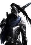  armor artorias_the_abysswalker dark_souls full_armor gauntlets helmet knight konishi_(koconatu) male_focus solo souls_(from_software) sword weapon white_background 
