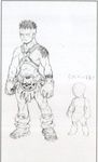  angry boots fur giganto kongol male male_focus mohawksketch muscle muscles official_art playstation skull the_legend_of_dragoon 